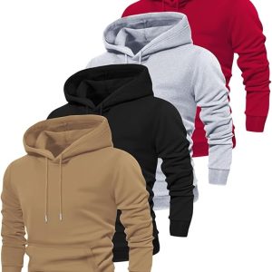 Men's Clothing Solid Hooded Sweatshirt, Stylish Hoodies Fashion Casual Tops For Spring Autumn