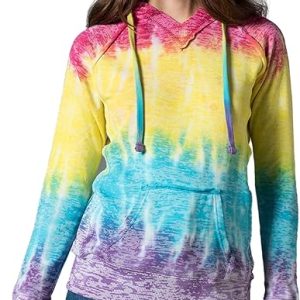 MV Sport Tie Dye Sweatshirts Hoodies for Women Rainbow Lightweight Pullover - Cotton Fleece Hoodie for Fall Winter Outfits