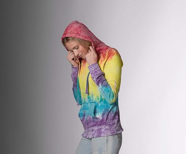 MV Sport Tie Dye Sweatshirts Hoodies for Women Rainbow Lightweight Pullover - Cotton Fleece Hoodie for Fall Winter Outfits - Image 3
